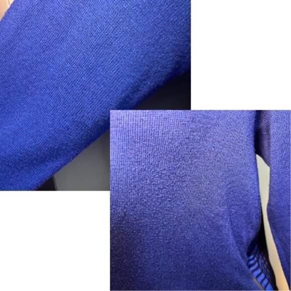 CENTRAL PARK WEST Cobalt Mixed Material Silk Back Cotton Front Sweater Size S - Picture 13 of 16